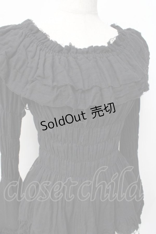 画像4: ATELIER PIERROT / Decay Gauze Blouse  黒 Y-25-07-29-066-EL-BL-SZ-ZY (4)