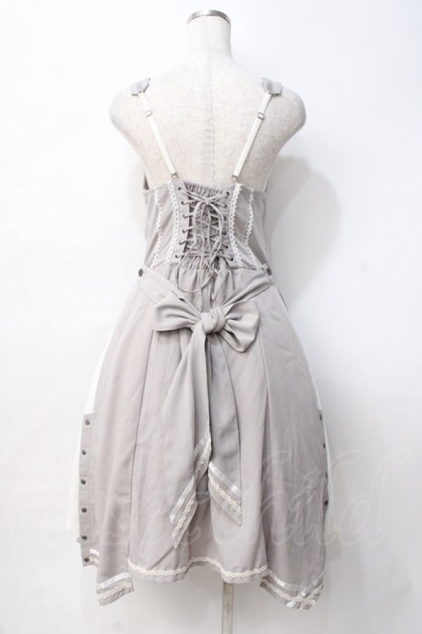 画像3: Ozz oneste / 薔薇刺繍サイドプリーツジャンパースカート  グレー Y-25-07-29-070-OO-OP-SZ-ZY (3)