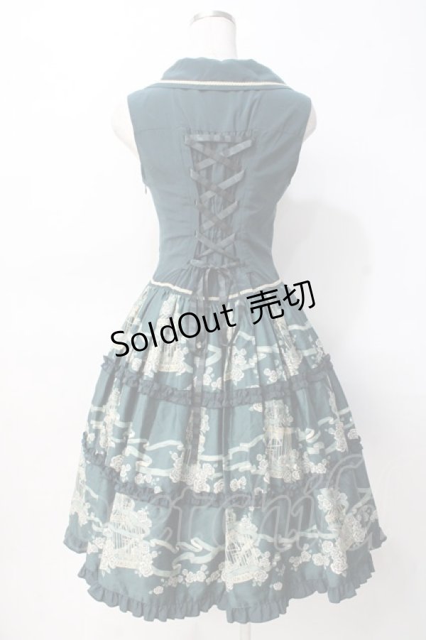 画像3: metamorphose / Rose cageベスト風ジャンパースカート  グリーン Y-25-07-29-075-ME-OP-SZ-ZY (3)