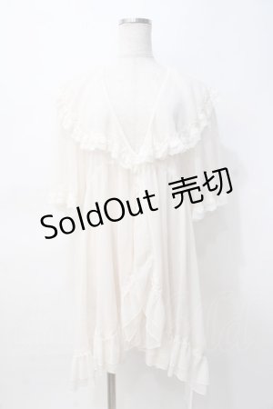 画像: axes femme / レース×チュール楊柳ガウン F 生成り Y-25-07-29-078-AX-TO-SZ-ZT101