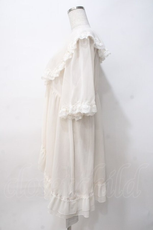 画像2: axes femme / レース×チュール楊柳ガウン F 生成り Y-25-07-29-078-AX-TO-SZ-ZY (2)