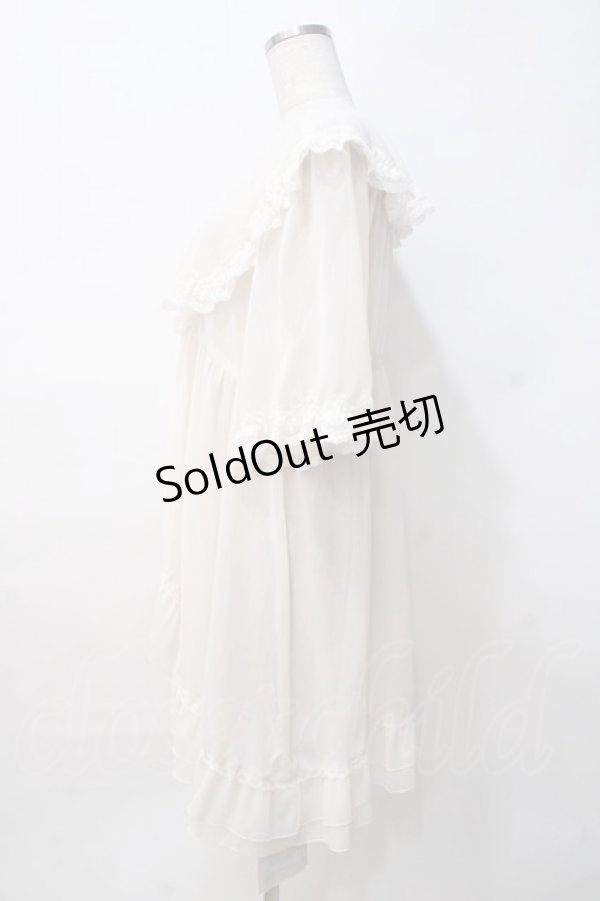 画像2: axes femme / レース×チュール楊柳ガウン F 生成り Y-25-07-29-078-AX-TO-SZ-ZT101 (2)