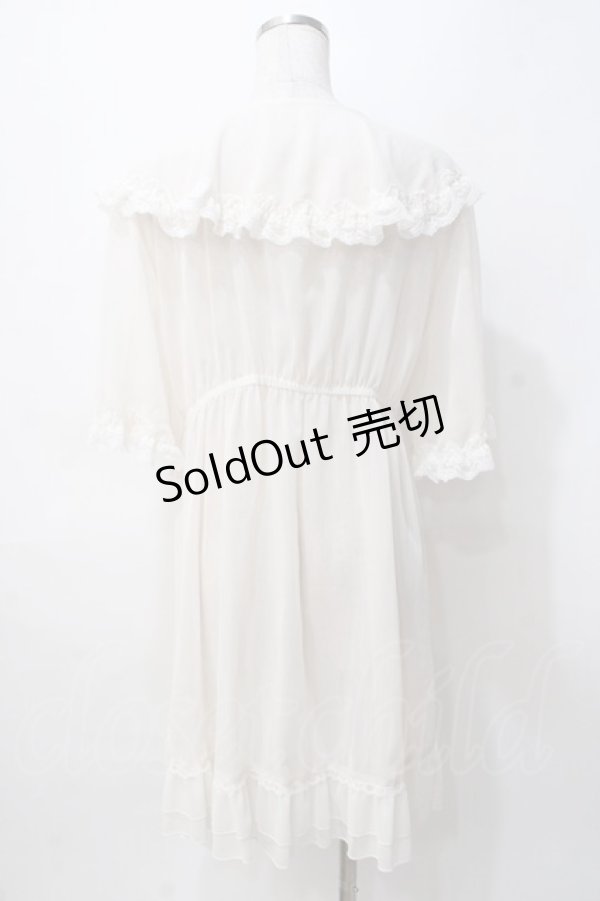 画像3: axes femme / レース×チュール楊柳ガウン F 生成り Y-25-07-29-078-AX-TO-SZ-ZT101 (3)