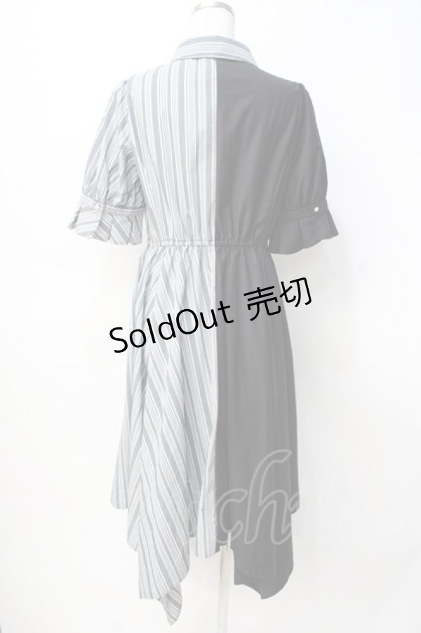 画像3: axes femme / バイカラー半袖ワンピ M 黒 Y-25-07-29-084-AX-OP-SZ-ZI (3)