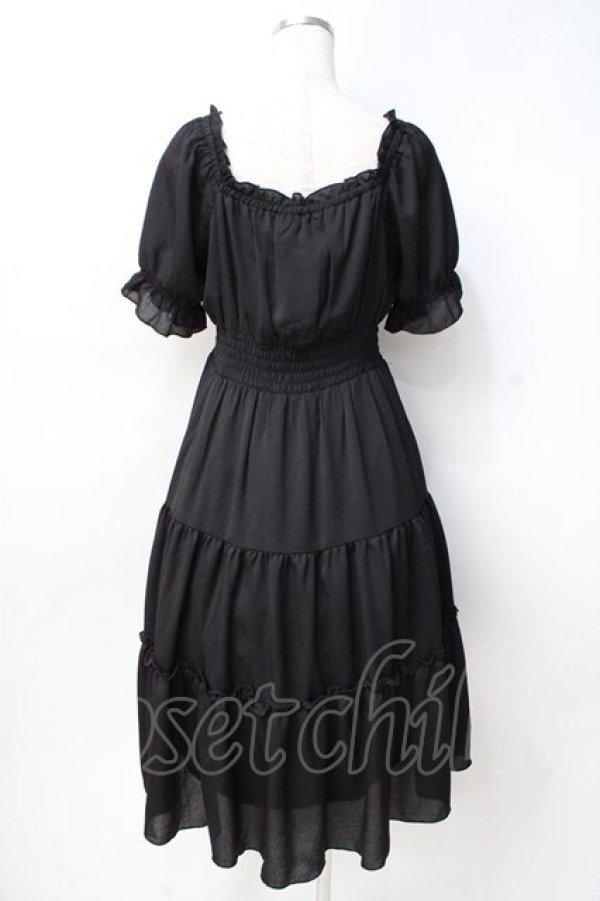 画像4: axes femme POETIQUE / オフショルティアードワンピース M 黒 Y-25-07-29-087-AX-OP-SZ-ZY (4)