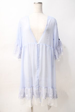 画像: axes femme / シアー×チュールレースガウン F サックス Y-25-07-29-092-AX-TO-SZ-ZY