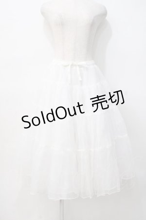 画像: axes femme kawaii / ミディオーガンジーパニエ M 白 Y-25-07-29-101-AX-SK-SZ-ZY