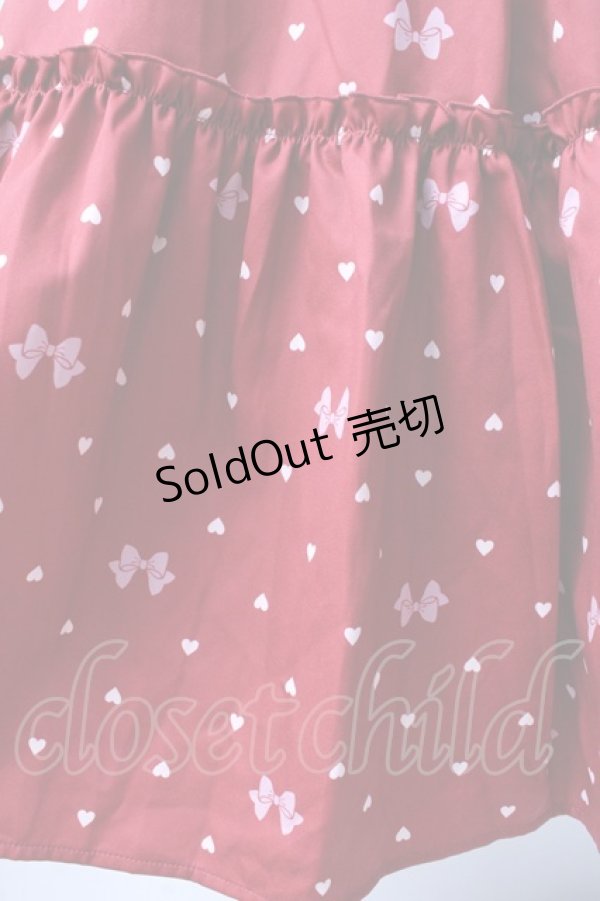 画像4: axes femme kawaii / ハートドット柄ティアードスカート M 赤 Y-25-07-29-103-AX-SK-SZ-ZH (4)