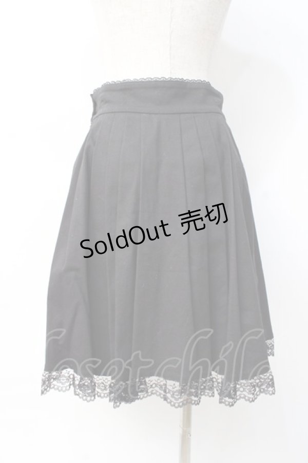 画像3: BPN / クロスチェーン付き裾レーススカート M 黒 Y-25-07-29-107-GO-SK-SZ-ZY (3)