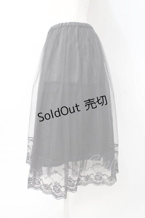 画像2: axes femme / チュール×レーススカート M 黒 Y-25-07-29-109-AX-SK-SZ-ZI (2)