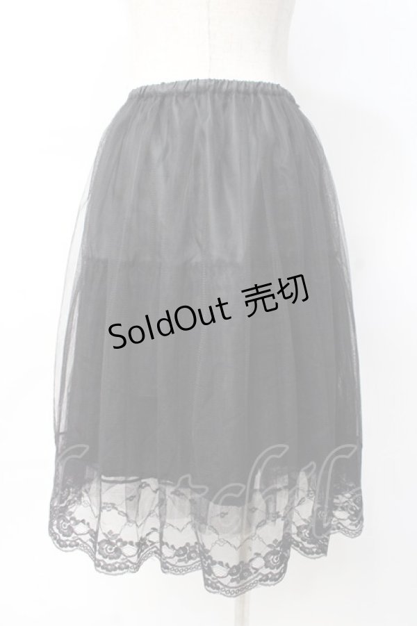 画像3: axes femme / チュール×レーススカート M 黒 Y-25-07-29-109-AX-SK-SZ-ZI (3)