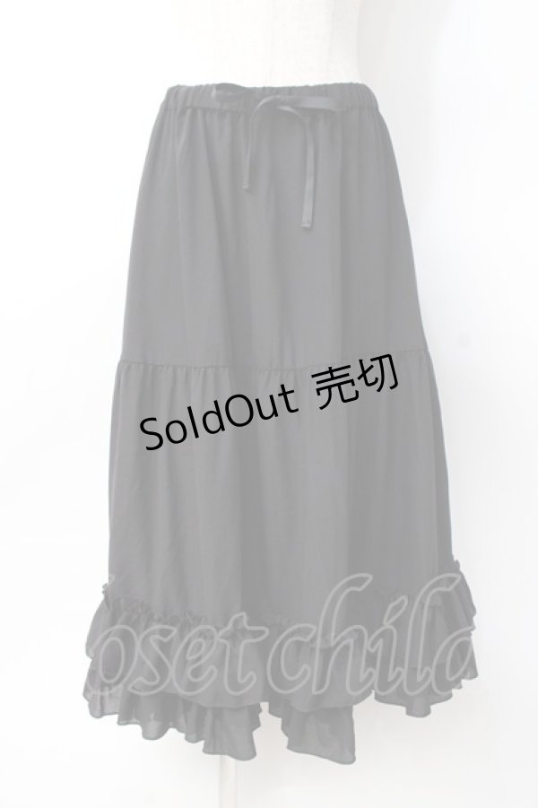 画像1: axes femme kawaii / ミディフリルペチスカート M 黒 Y-25-07-29-110-AX-SK-SZ-ZY (1)