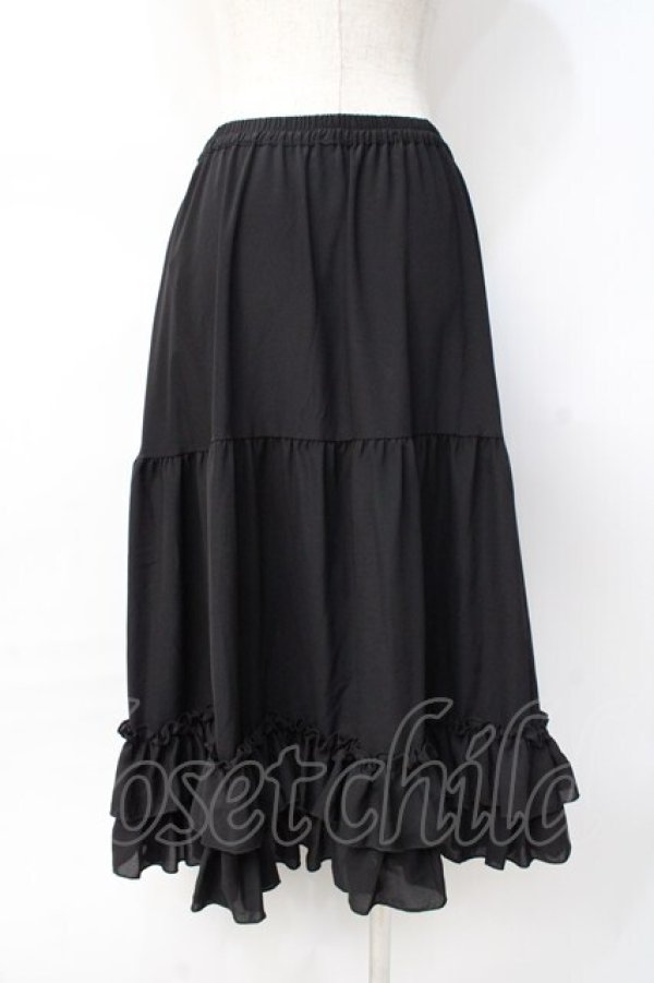 画像3: axes femme kawaii / ミディフリルペチスカート M 黒 Y-25-07-29-110-AX-SK-SZ-ZY (3)