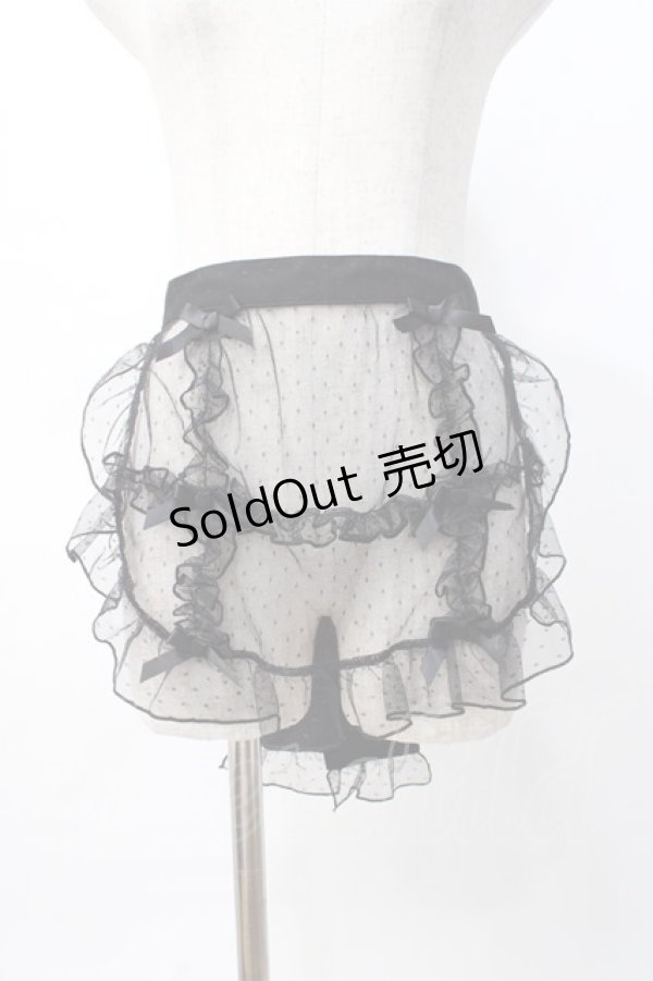 画像1: axes femme kawaii / ドットチュールハーフエプロン M 黒 Y-25-07-29-113-AX-ZA-SZ-ZY (1)