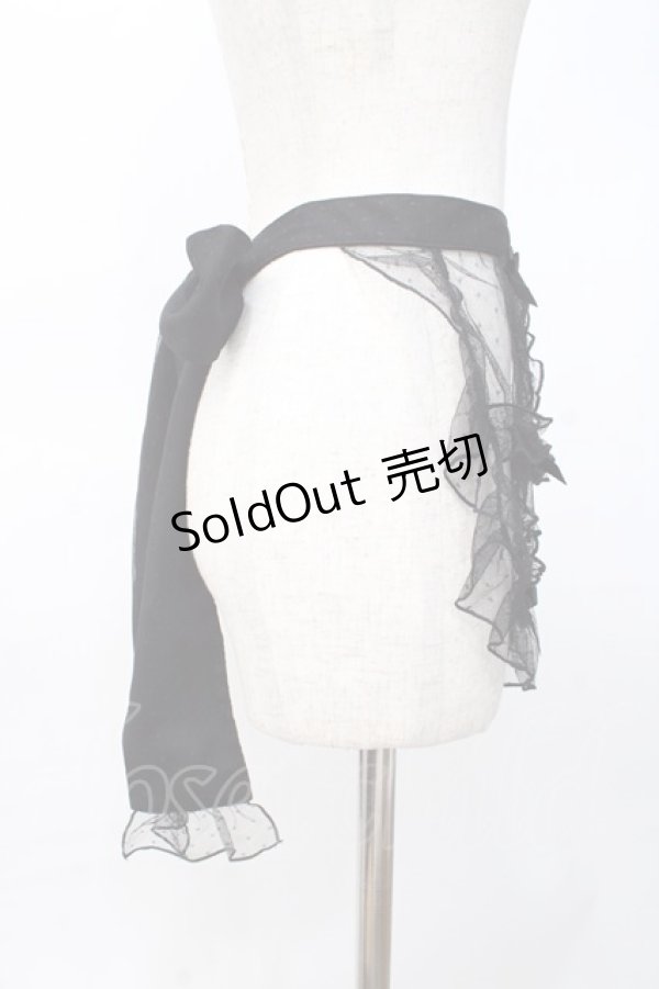 画像2: axes femme kawaii / ドットチュールハーフエプロン M 黒 Y-25-07-29-113-AX-ZA-SZ-ZY (2)