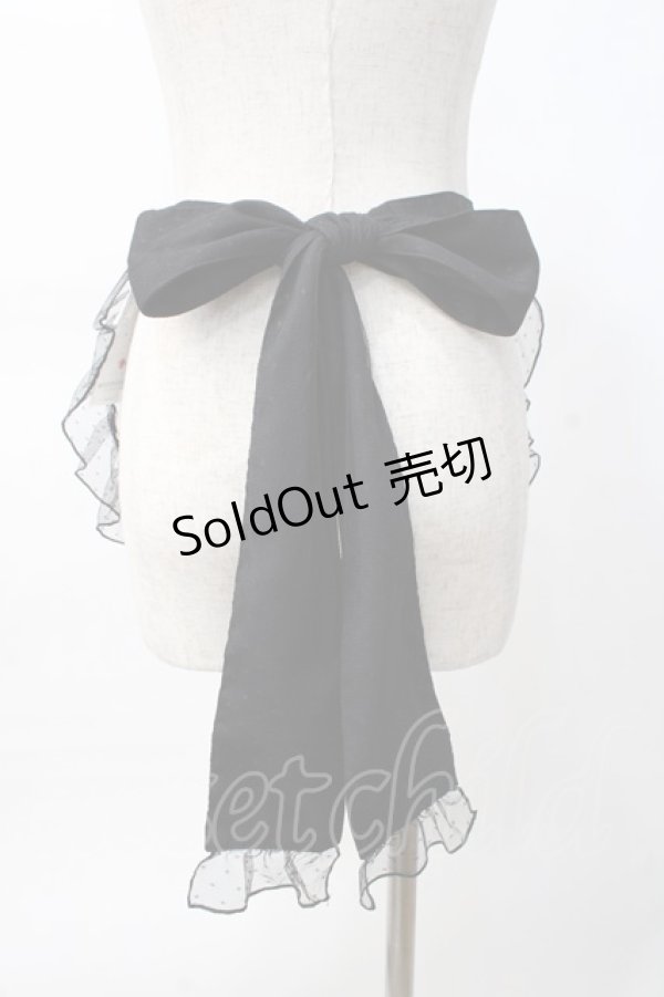 画像3: axes femme kawaii / ドットチュールハーフエプロン M 黒 Y-25-07-29-113-AX-ZA-SZ-ZY (3)