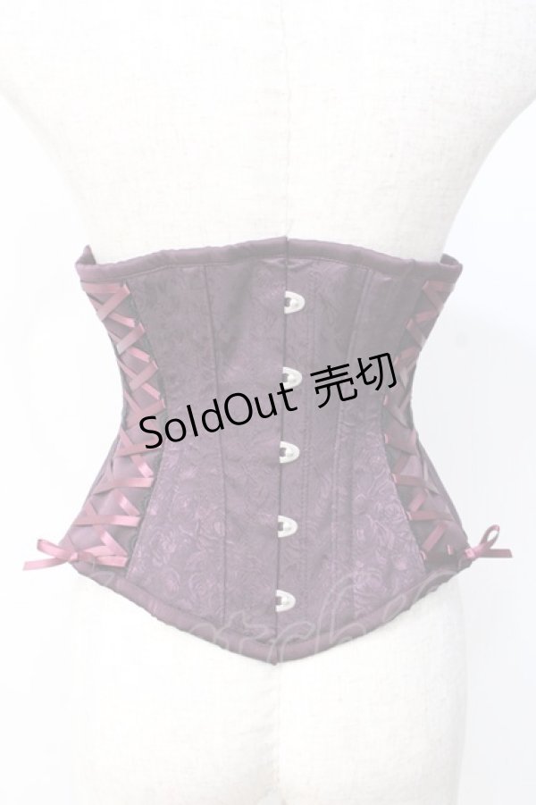 画像1: abilletage / ローズサテンコルセット  ワイン Y-25-07-29-119-GO-TO-SZ-ZY (1)