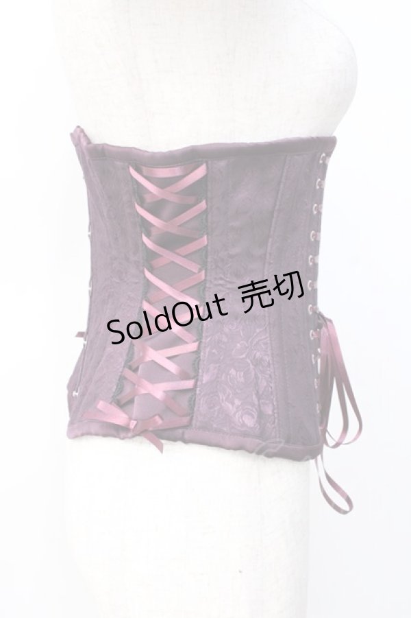 画像2: abilletage / ローズサテンコルセット  ワイン Y-25-07-29-119-GO-TO-SZ-ZY (2)