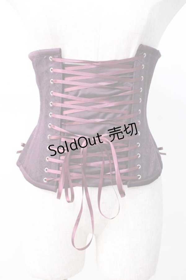 画像3: abilletage / ローズサテンコルセット  ワイン Y-25-07-29-119-GO-TO-SZ-ZY (3)