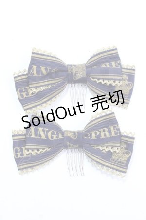 画像: Angelic Pretty / Crownロゴリボンコーム  紺 Y-25-07-29-018-AP-AC-SZ-ZY