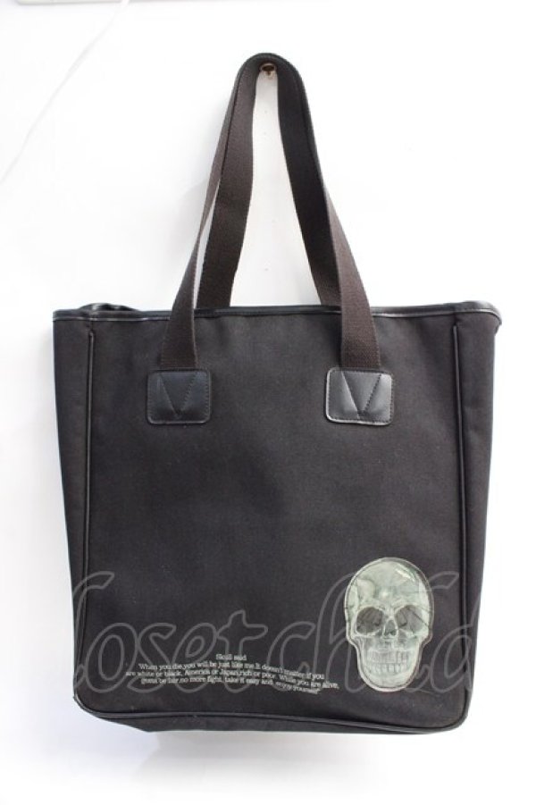 画像1: SHIN&COMPANY / スカルトートバッグ  黒 Y-25-07-29-022-PU-BG-SZ-ZT-K019 (1)