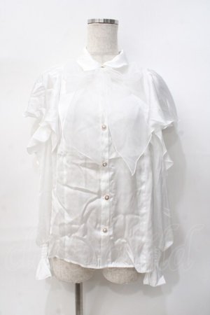 画像: axes femme POETIQUE / ボウタイ付オフショルブラウス  白 Y-25-07-31-031-AX-BL-SZ-ZY