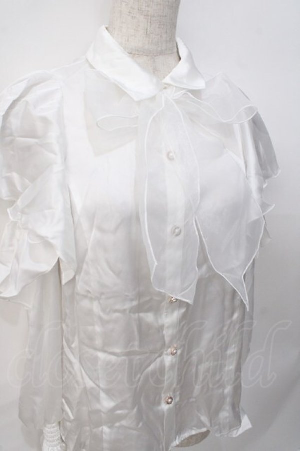 画像4: axes femme POETIQUE / ボウタイ付オフショルブラウス  白 Y-25-07-31-031-AX-BL-SZ-ZY (4)