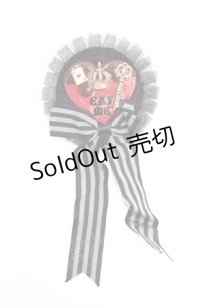 画像: チェルシィ / EATME ロゼット風ハートブローチ  黒 Y-25-07-31-006-LO-ZA-SZ-ZT486-F007