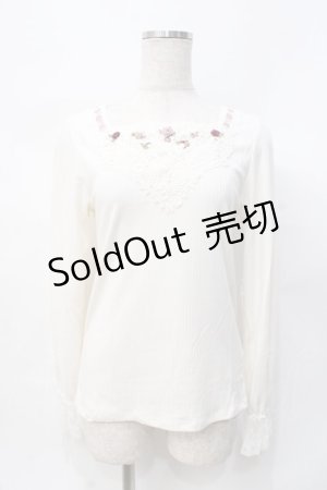 画像: axes femme / ローズガーデンリブインナープルオーバー  生成り Y-25-07-31-038-AX-TO-SZ-ZY