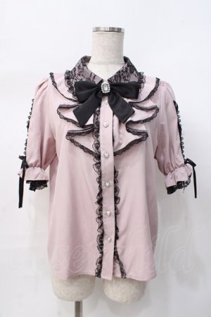 画像: NOEMIE / ラッフルフリルレースアップブラウス M ピンク Y-25-07-31-043-LO-BL-SZ-ZY