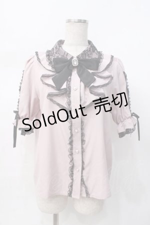 画像: NOEMIE / ラッフルフリルレースアップブラウス M ピンク Y-25-07-31-043-LO-BL-SZ-ZT393