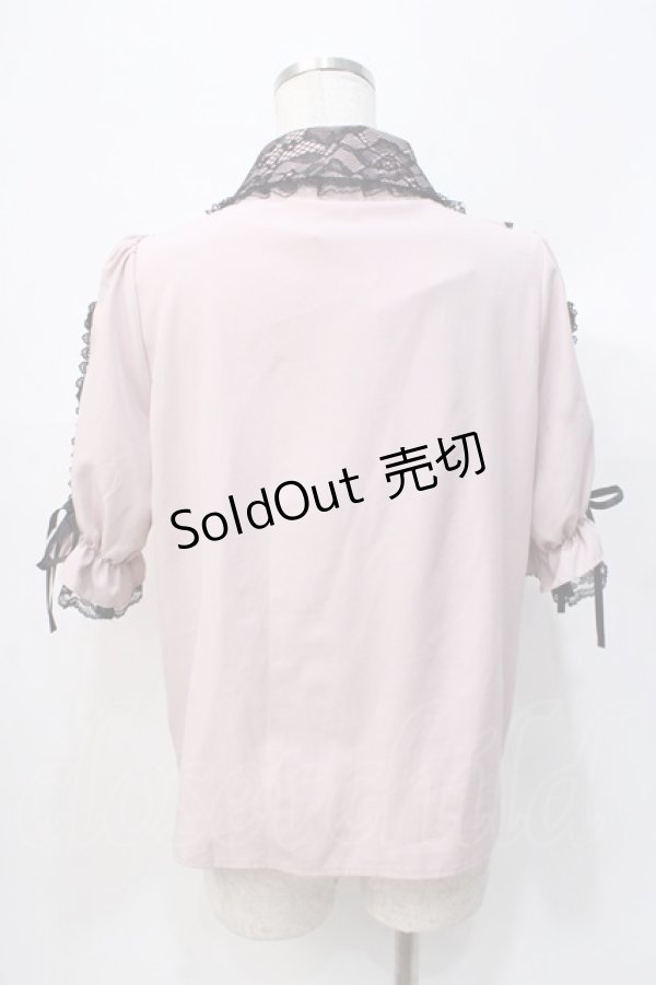 画像3: NOEMIE / ラッフルフリルレースアップブラウス M ピンク Y-25-07-31-043-LO-BL-SZ-ZT393 (3)