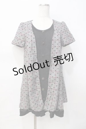 画像: axes femme / フロッキードットレイヤード風ワンピース M 黒 Y-25-07-31-056-AX-OP-SZ-ZY