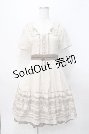画像: axes femme / レース×スタンププリントワンピース M 生成り Y-25-07-31-057-AX-OP-SZ-ZY