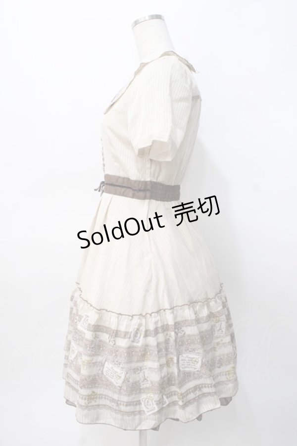 画像2: axes femme / レース×スタンププリントワンピース M 生成り Y-25-07-31-057-AX-OP-SZ-ZY (2)