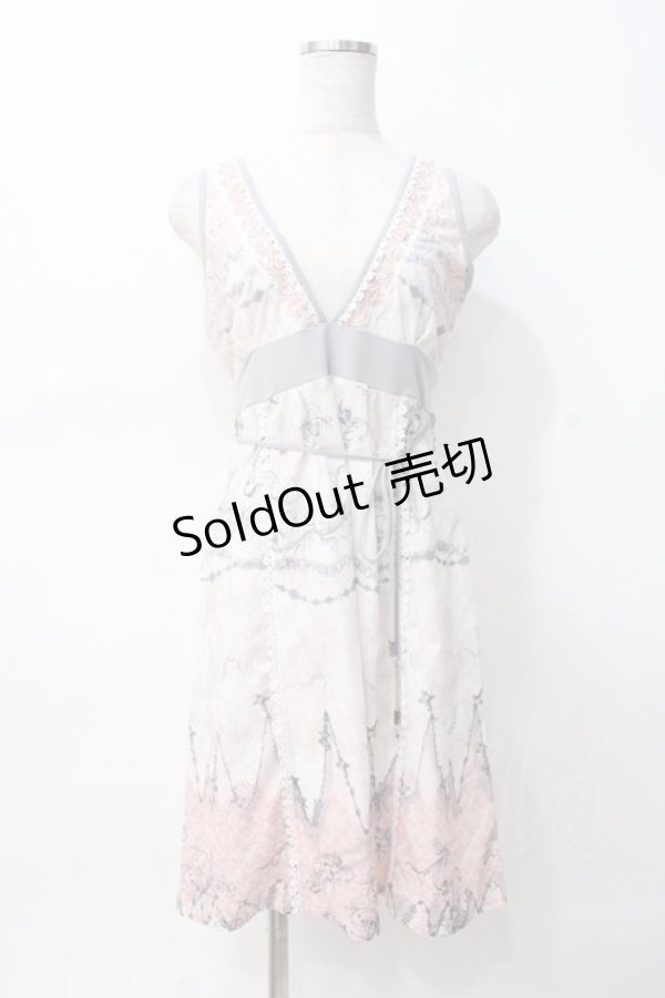 画像1: OZZ ANGELO / 鍵チェーン柄ワンピース  オフ Y-25-07-31-062-OO-OP-SZ-ZY (1)