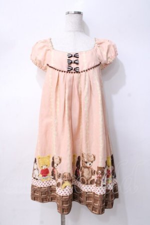 画像: Emily Temple cute / チョコ＆ぬいぐるみワンピース  ピンク Y-25-07-31-078-ET-OP-SZ-ZY
