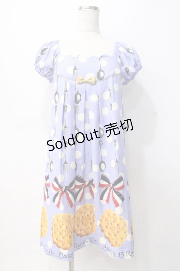 画像1: Emily Temple cute / ビスケットプリントワンピース  パープル Y-25-07-31-080-ET-OP-SZ-ZT083 (1)