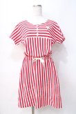 画像1: Katie / ICECREAM BORDER one-piece F レッド Y-25-07-31-084-LO-OP-SZ-ZY (1)