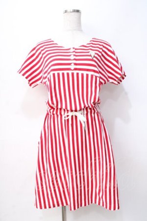画像: Katie / ICECREAM BORDER one-piece F レッド Y-25-07-31-084-LO-OP-SZ-ZY