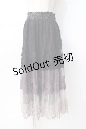 画像: axes femme / グラデーションレーススカート  黒 Y-25-07-31-105-AX-SK-SZ-ZY