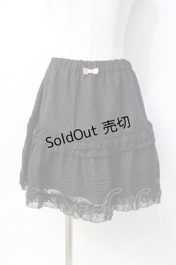 画像1: Emily Temple cute / 水玉ジャガードジョーゼットスカート  黒 Y-25-07-31-109-ET-SK-SZ-ZY (1)