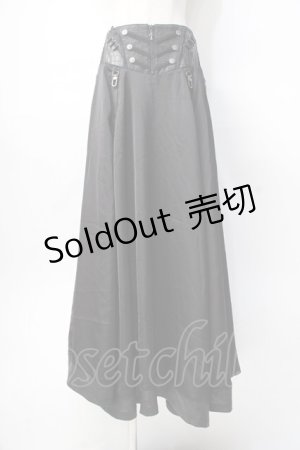 画像: Ozz Croce / コルセットデザインロングスカート  黒 Y-25-07-31-113-OO-SK-AS-ZS