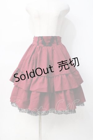 画像: MIHO MATSUDA / バラレースティアードスカート  ボルドー Y-25-07-31-115-GO-SK-SZ-ZY
