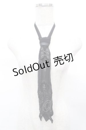 画像: Ozz Croce / モチーフ付きネクタイ  黒 Y-25-07-31-014-OO-ZA-AS-ZY