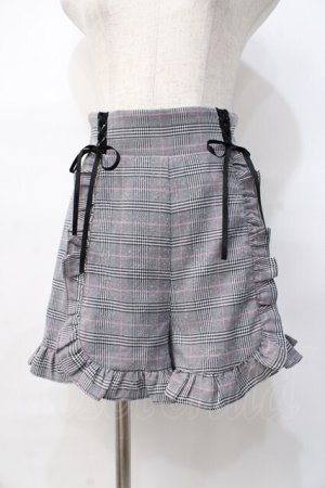 画像: Honey Cinnamon / チェックフリルショートパンツ F グレー Y-25-07-31-121-LO-PA-SZ-ZY