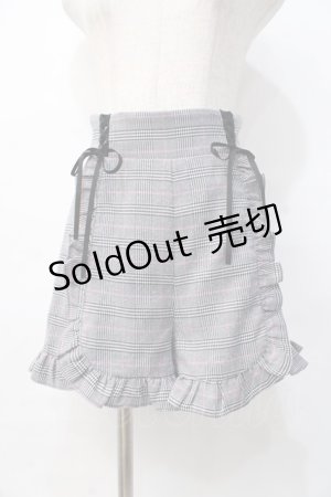 画像: Honey Cinnamon / チェックフリルショートパンツ F グレー Y-25-07-31-121-LO-PA-SZ-ZY