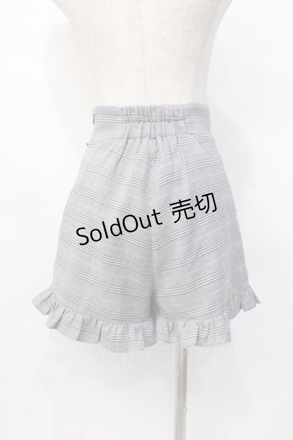 画像3: Honey Cinnamon / チェックフリルショートパンツ F グレー Y-25-07-31-121-LO-PA-SZ-ZY (3)
