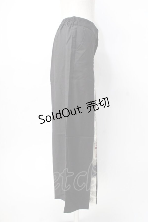 画像2: axes femme / スカーフ切替ワイドパンツ  黒 Y-25-07-31-122-AX-PA-SZ-ZY (2)