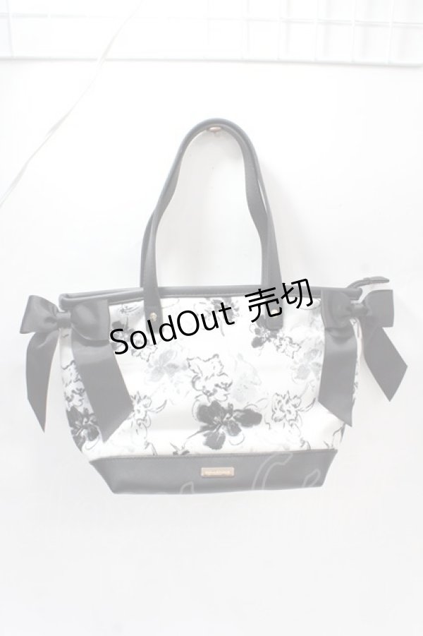 画像1: Maison de FLEUR / フラワー柄トートバッグ F ブラック Y-25-07-31-017-LO-BG-SZ-ZY (1)